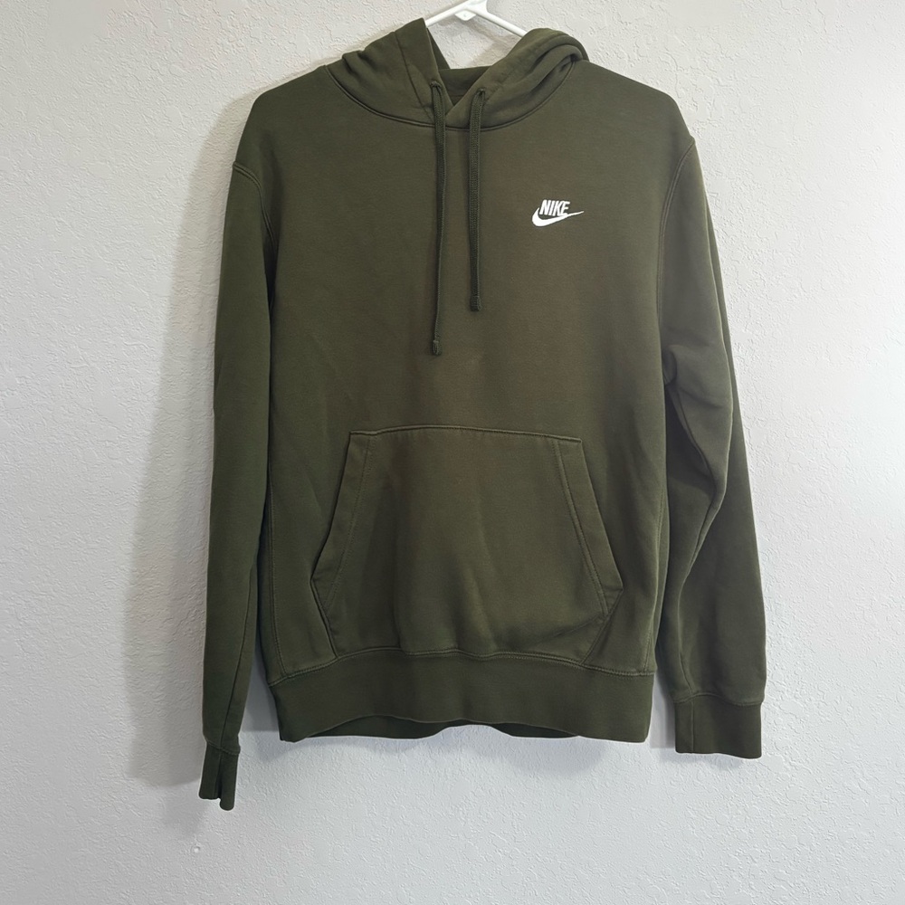 Nike Men's Olive Green Pullover Hoodie